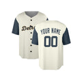 Custom Detroit Tigers Baseball Jersey - Cream Navy Two-Color Fashion Style, Personalized Name & Number-3