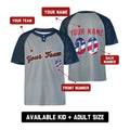 Custom Detroit Two-Button Baseball Jersey - USA 250th Fourth of July Road Style, Personalized Name & Number-2