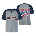Custom Detroit Two-Button Baseball Jersey - USA 250th Fourth of July Road Style, Personalized Name & Number-3