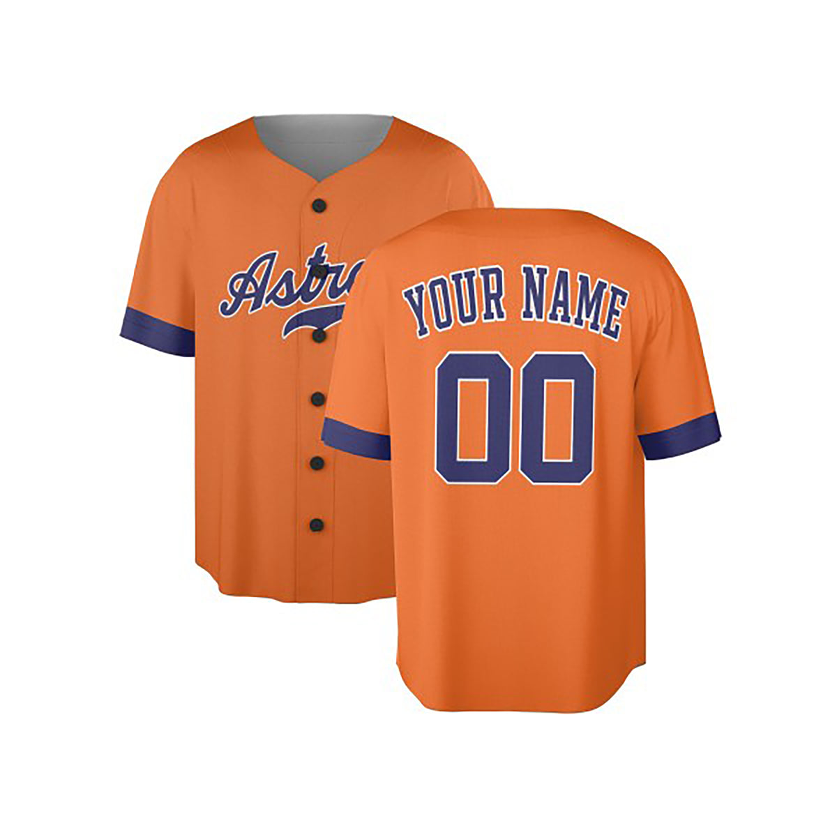 Custom Houston Astros Baseball Jersey - Cooperstown Orange Style, Personalized Name & Number-3