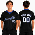 Custom Kansas City Two-Button Baseball Jersey - Blackout Outline Style, Personalized Name & Number-1