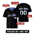 Custom Kansas City Two-Button Baseball Jersey - Blackout Outline Style, Personalized Name & Number-2