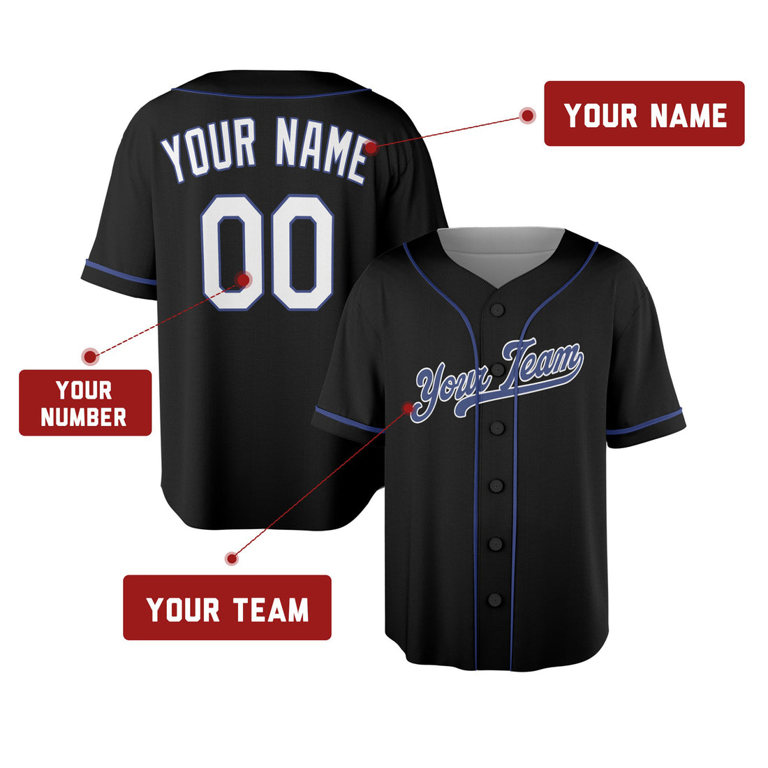 Custom Los Angeles Baseball Jersey - Fashion Style, Personalized Name & Number-1