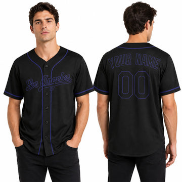 Custom Los Angeles Dodgers Baseball Jersey - Black Player Fashion Style, Personalized Name & Number-1
