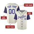 Custom Los Angeles Dodgers Baseball Jersey - Cream Royal Two-Color Fashion Style, Personalized Name & Number-2