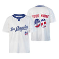 Custom Los Angeles Two-Button Baseball Jersey - USA 250th Fourth of July Style, Personalized Name & Number-3