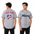 Custom Miami Baseball Jersey - USA 250th Anniversary Fourth of July Stadium Style, Personalized Name & Number-1
