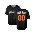 Custom Miami Marlins Baseball Jersey - Black Batting Practice Fashion Style, Personalized Name & Number-3