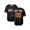 Custom Miami Marlins Baseball Jersey - Black Batting Practice Fashion Style, Personalized Name & Number-4