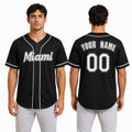 Custom Miami Marlins Baseball Jersey - Black Cooperstown Batting Practice Style, Personalized Name & Number-1