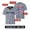 Custom Miami Two-Button Baseball Jersey - USA 250th Fourth of July Stadium Style, Personalized Name & Number-2