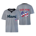 Custom Miami Two-Button Baseball Jersey - USA 250th Fourth of July Stadium Style, Personalized Name & Number-3
