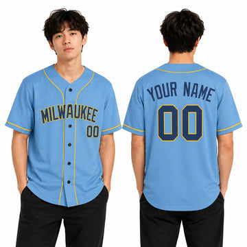 Custom Milwaukee Baseball Jersey - Cooperstown Style, Personalized Name & Number-1
