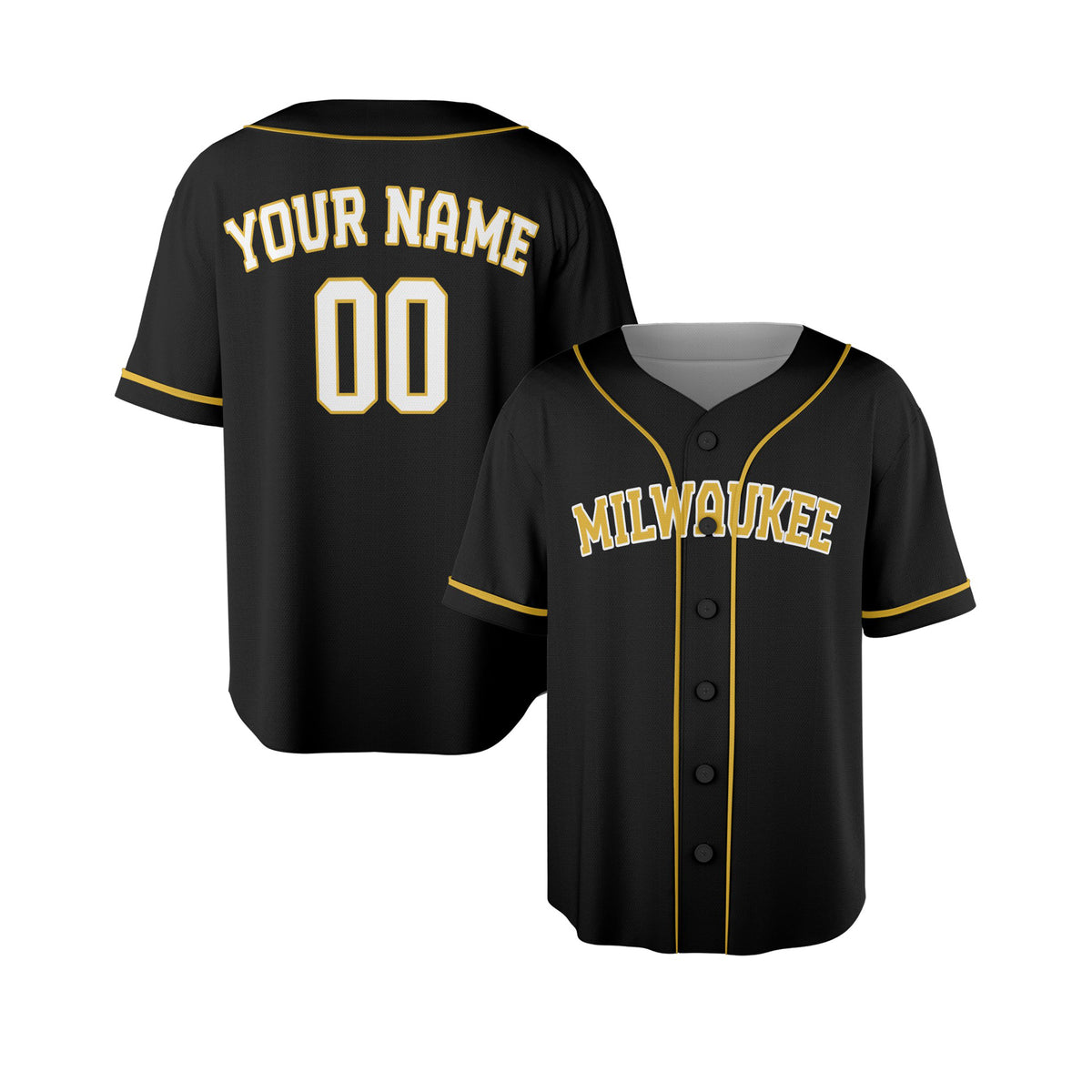 Custom Milwaukee Baseball Jersey - Fashion Style, Personalized Name & Number-4