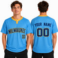 Custom Milwaukee Two-Button Baseball Jersey - Cooperstown Style, Personalized Name & Number-1