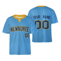 Custom Milwaukee Two-Button Baseball Jersey - Cooperstown Style, Personalized Name & Number-3