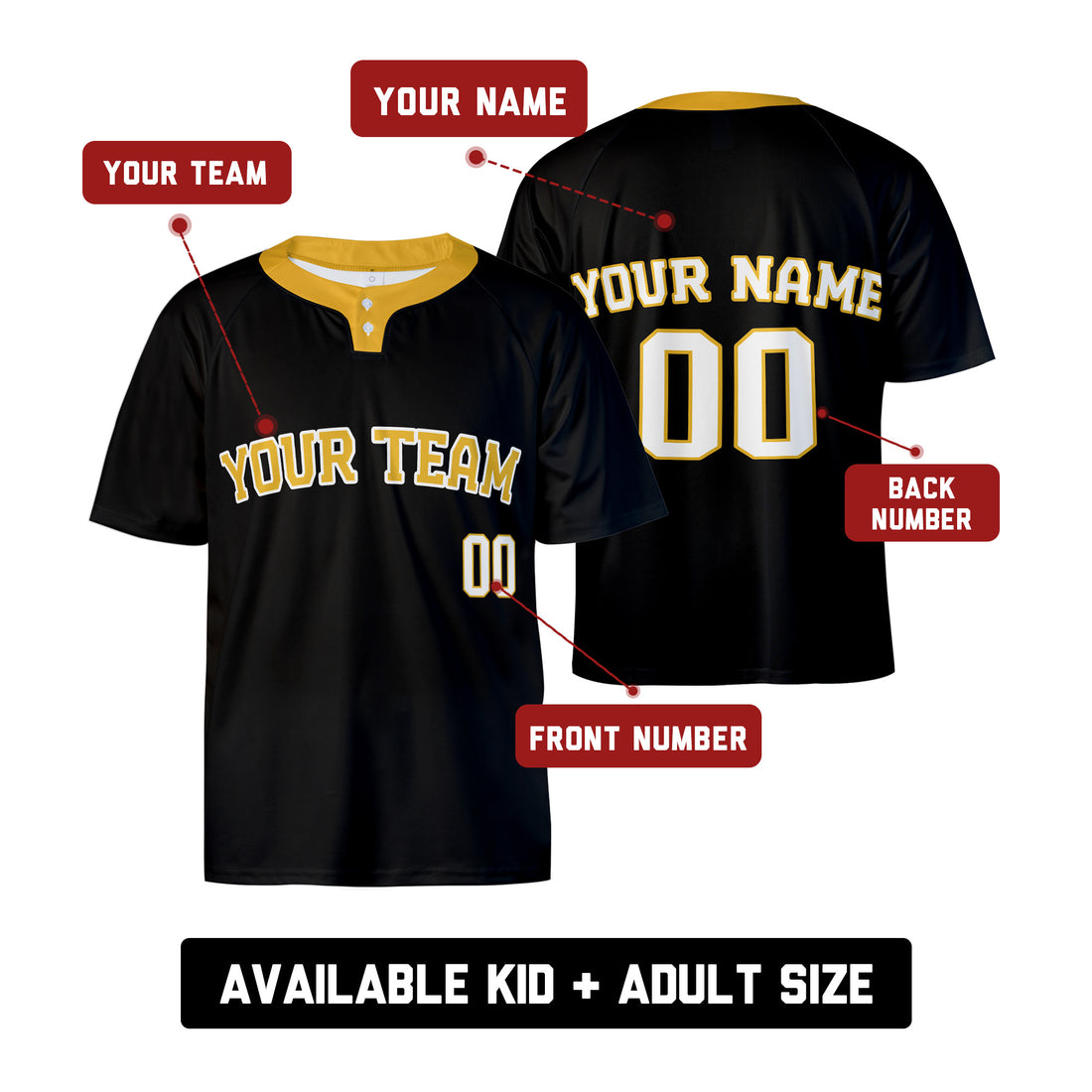 Custom Milwaukee Two-Button Baseball Jersey - Fashion Style, Personalized Name & Number-1