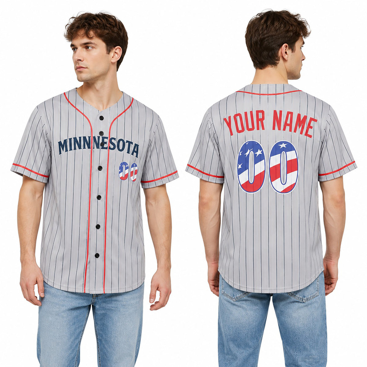 Custom Minnesota Baseball Jersey - USA 250th Anniversary Fourth of July Stadium Style, Personalized Name & Number-1