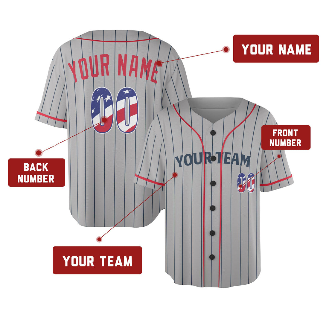 Custom Minnesota Baseball Jersey - USA 250th Anniversary Fourth of July Stadium Style, Personalized Name & Number-1