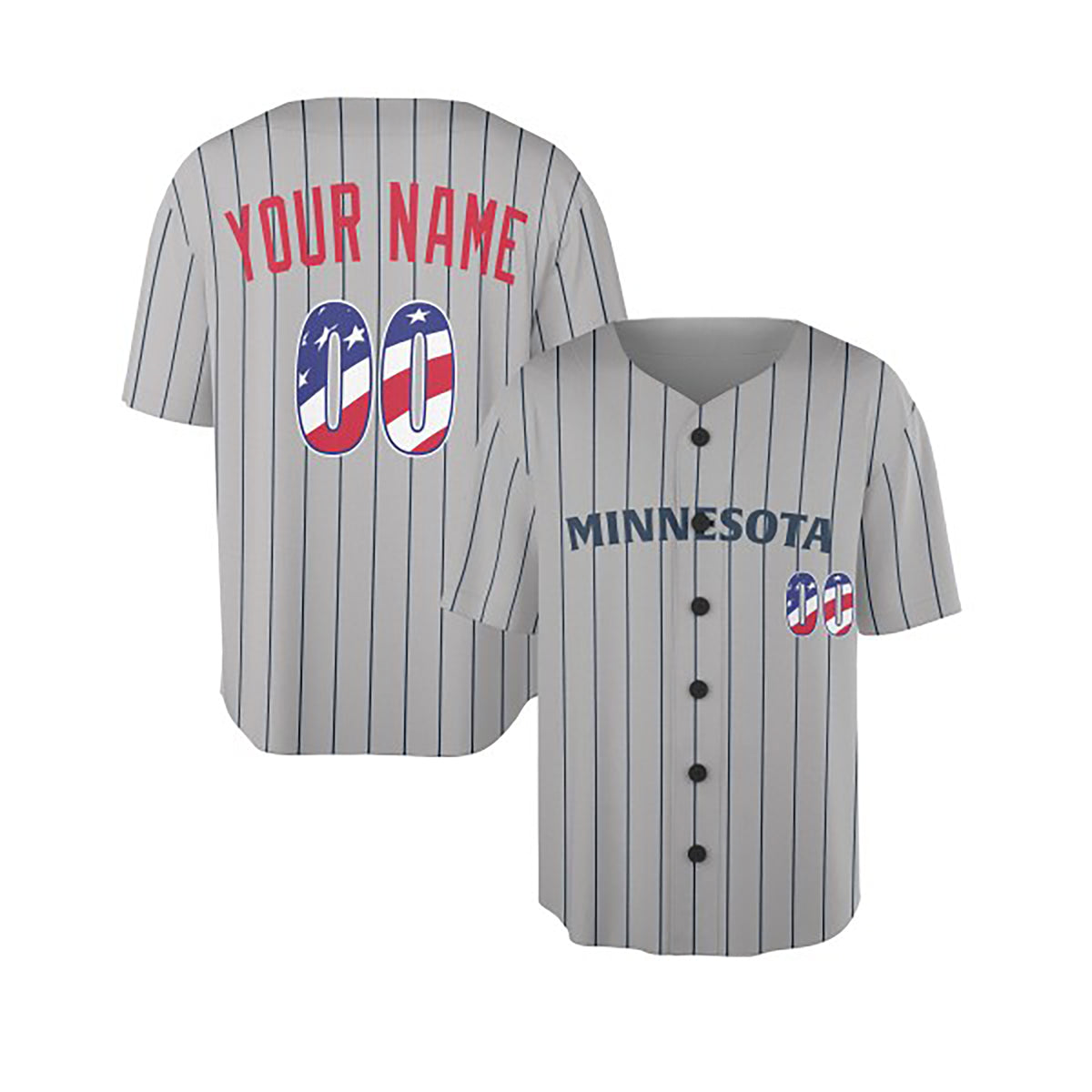 Custom Minnesota Baseball Jersey - USA 250th Anniversary Fourth of July Stadium Style, Personalized Name & Number-3