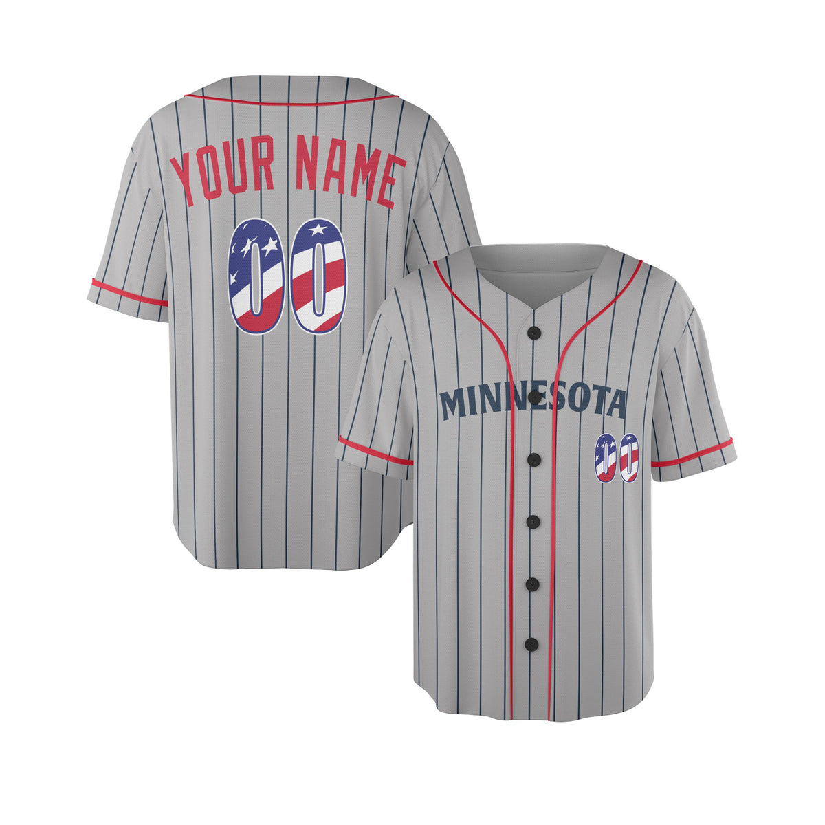 Custom Minnesota Baseball Jersey - USA 250th Anniversary Fourth of July Stadium Style, Personalized Name & Number-4