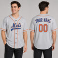 Custom New York Mets Baseball Jersey - 1986 Light Gray Player Style, Personalized Name & Number-1