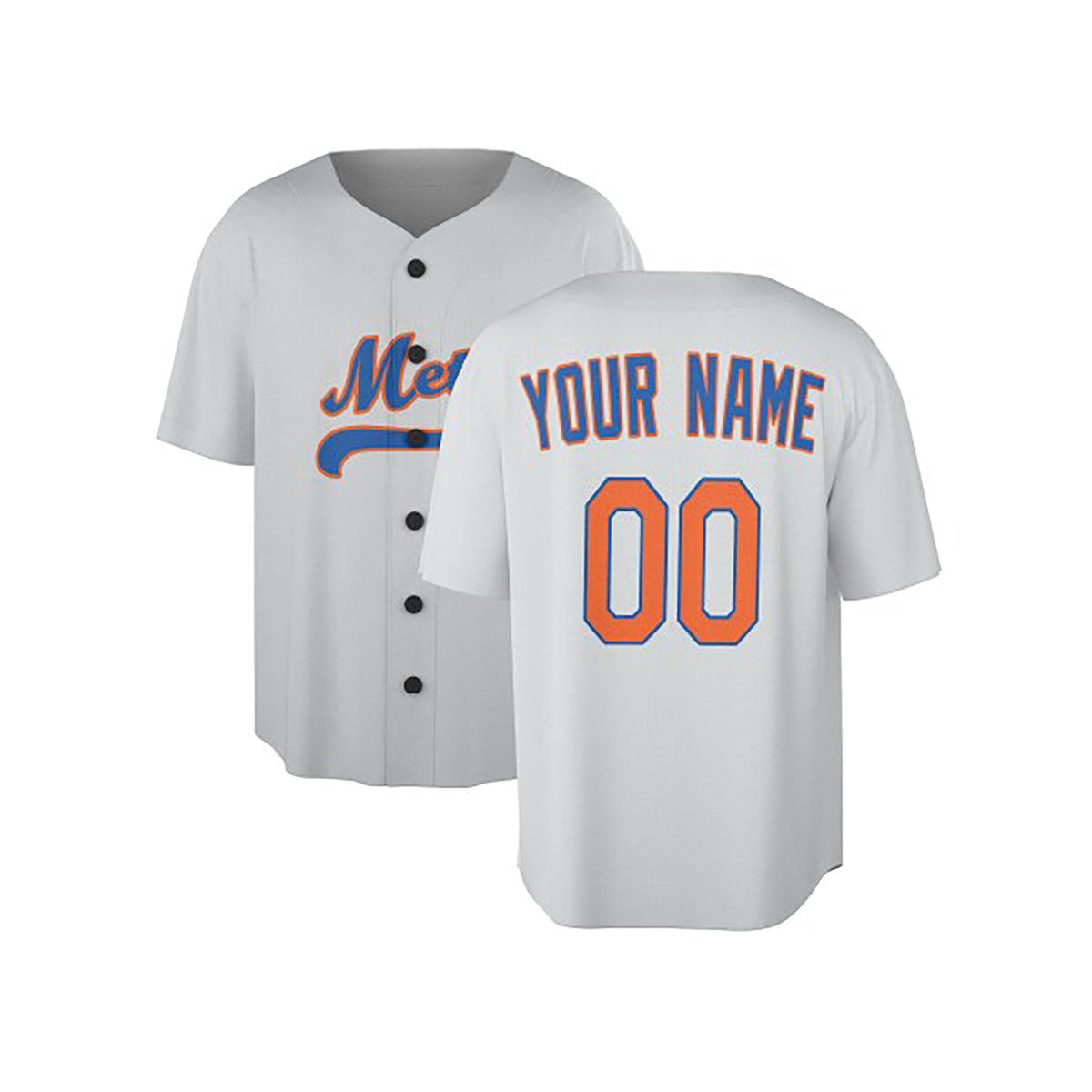 Custom New York Mets Baseball Jersey - 1986 Light Gray Player Style, Personalized Name & Number-3