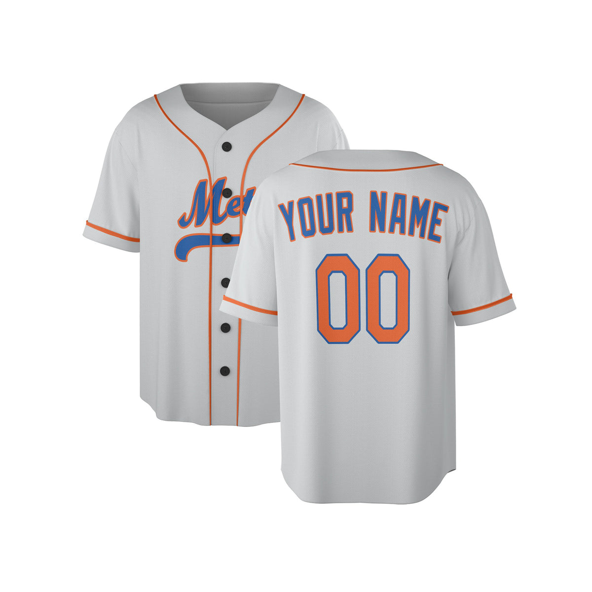 Custom New York Mets Baseball Jersey - 1986 Light Gray Player Style, Personalized Name & Number-4