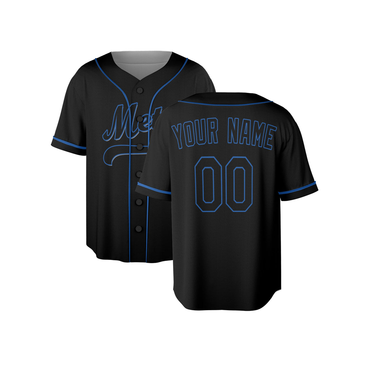 Custom New York Mets Baseball Jersey - Black Player Fashion Style, Personalized Name & Number-4