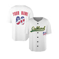 Custom Oakland Baseball Jersey - USA 250th Anniversary Fourth of July Style, Personalized Name & Number-3
