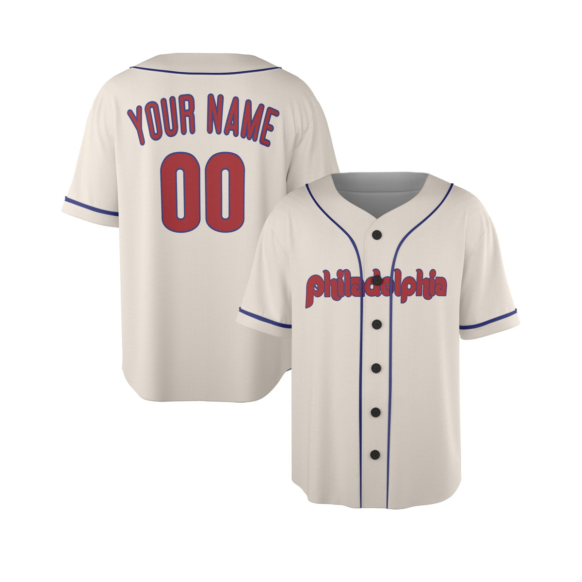 Custom Philadelphia Baseball Jersey - Alternate Elite Style, Personalized Name & Number-3