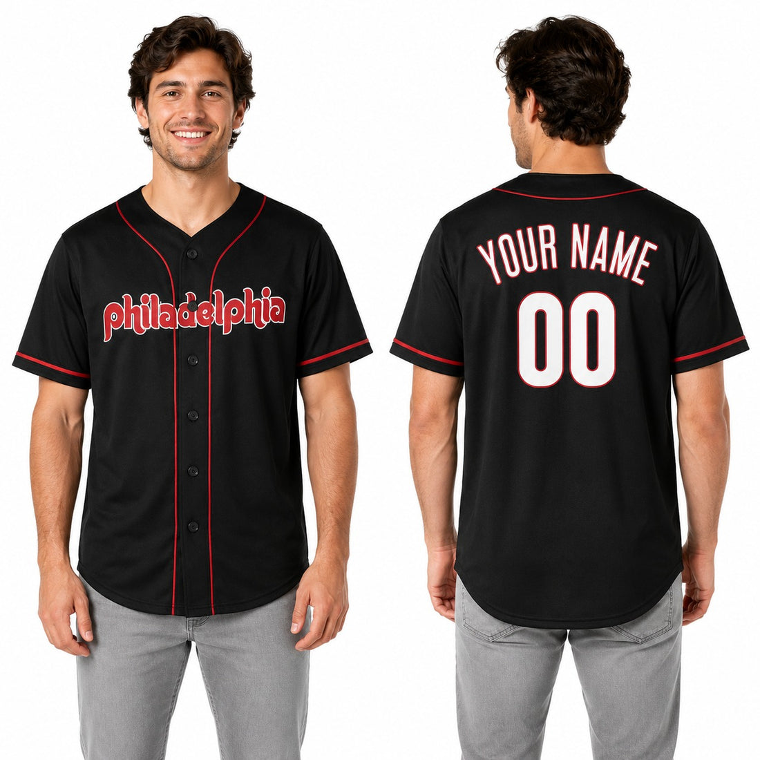Custom Philadelphia Baseball Jersey - Fashion Style, Personalized Name & Number-1