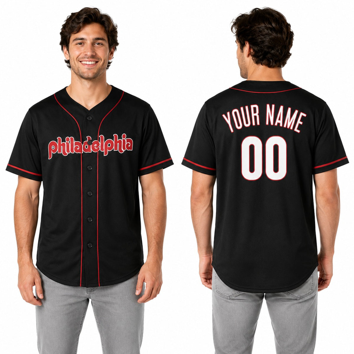 Custom Philadelphia Baseball Jersey - Fashion Style, Personalized Name & Number-1