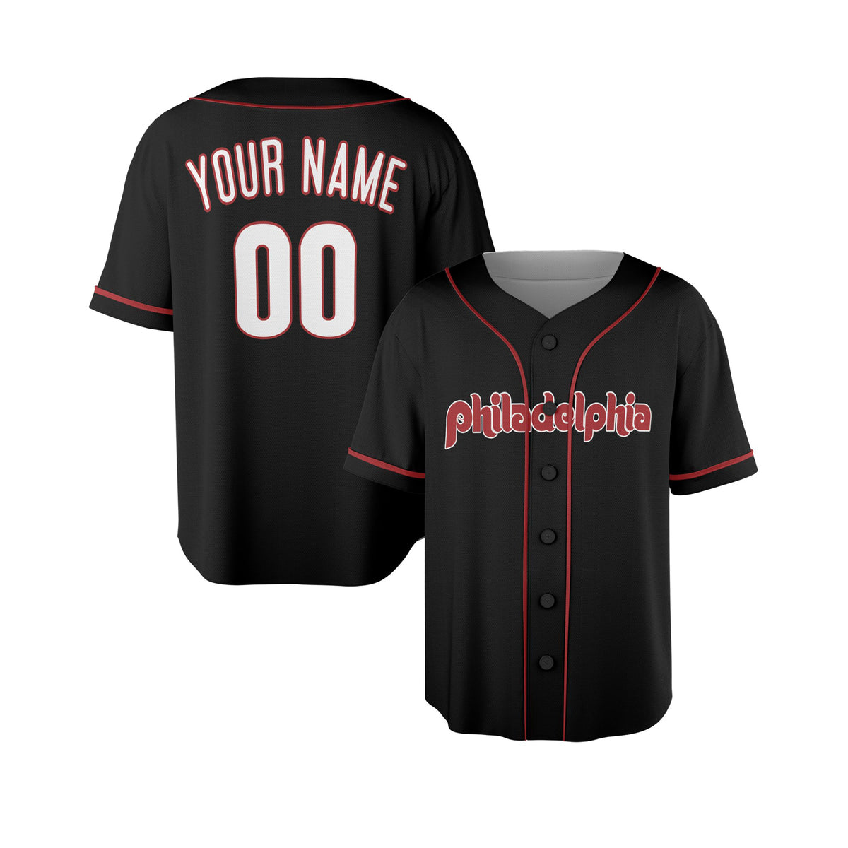 Custom Philadelphia Baseball Jersey - Fashion Style, Personalized Name & Number-4