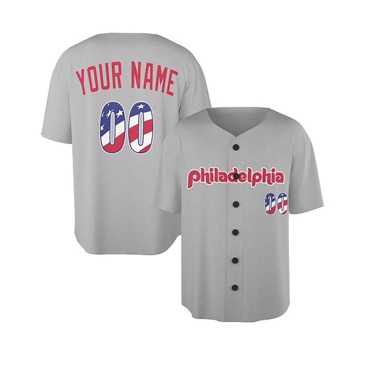 Custom Philadelphia Baseball Jersey - USA 250th Anniversary Fourth of July Stadium Style, Personalized Name & Number-4