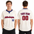 Custom Philadelphia Two-Button Baseball Jersey - Alternate Elite Style, Personalized Name & Number-1