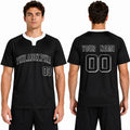 Custom Philadelphia Two-Button Baseball Jersey - Blackout Outline Style, Personalized Name & Number-1