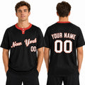 Custom Queens Two-Button Baseball Jersey - Blackout Style, Personalized Name & Number-1