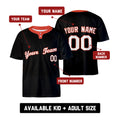 Custom Queens Two-Button Baseball Jersey - Blackout Style, Personalized Name & Number-2