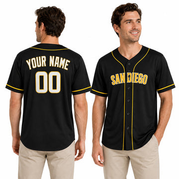 Custom San Diego Baseball Jersey - Blackout Style, Personalized Name & Number-1
