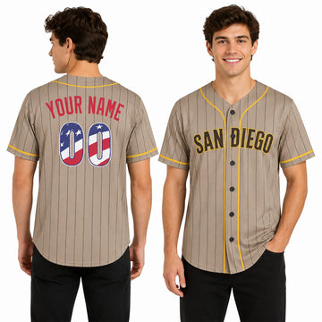 Custom San Diego Baseball Jersey - USA 250th Anniversary Fourth of July Stadium Style, Personalized Name & Number-1