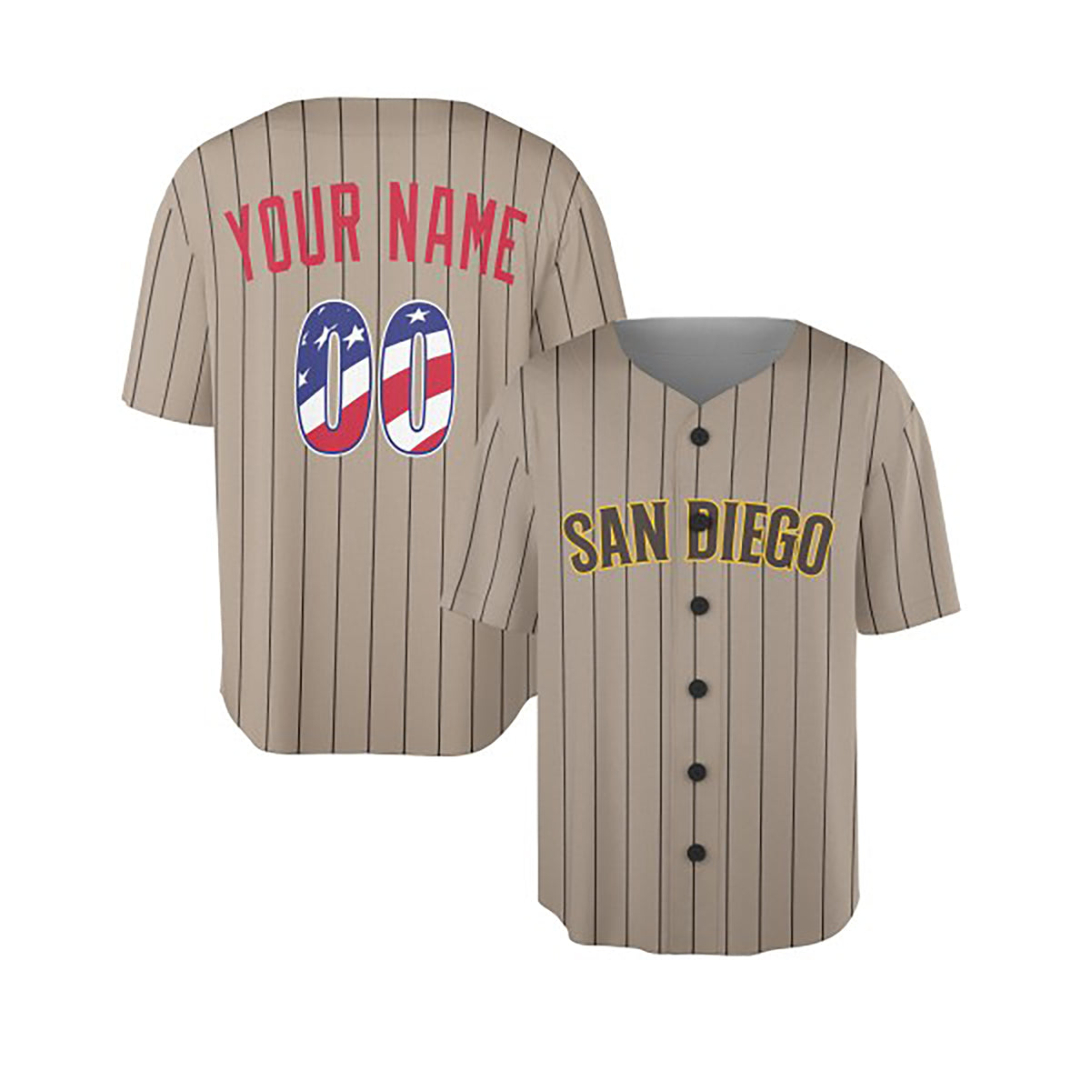 Custom San Diego Baseball Jersey - USA 250th Anniversary Fourth of July Stadium Style, Personalized Name & Number-3