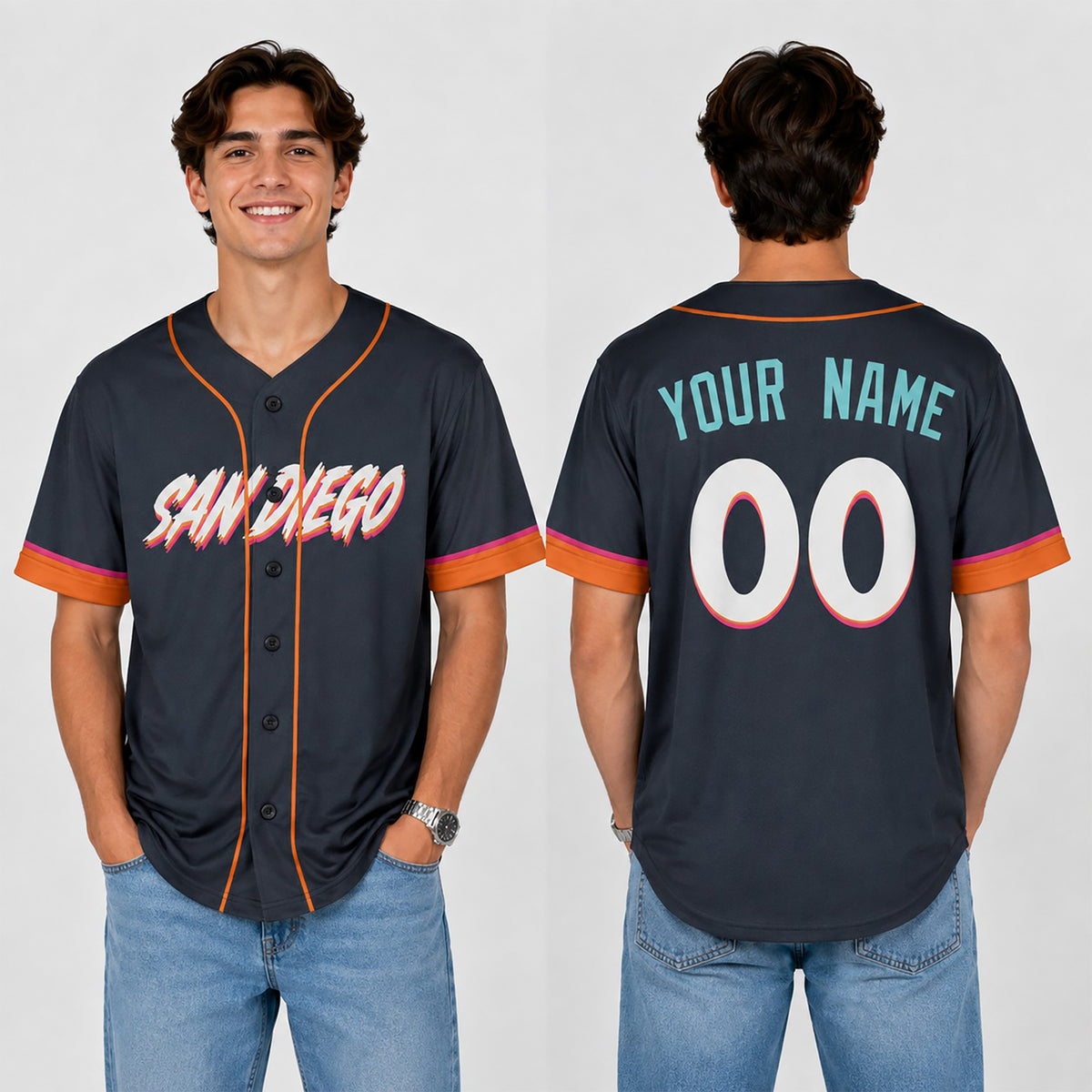 Custom San Diego Padres Baseball Jersey - 2026 City Connect Dark Charcoal Style, Personalized Name & Number-1