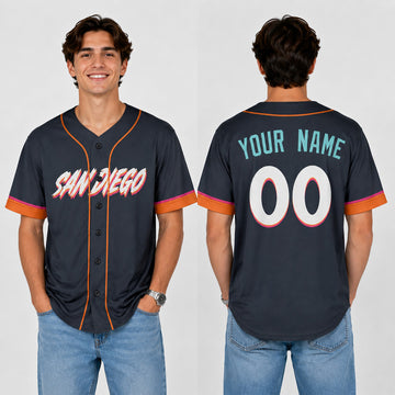 Custom San Diego Padres Baseball Jersey - 2026 City Connect Dark Charcoal Style, Personalized Name & Number-1