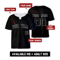 Custom San Diego Two-Button Baseball Jersey - Blackout Outline Style, Personalized Name & Number-2