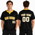 Custom San Diego Two-Button Baseball Jersey - Blackout Style, Personalized Name & Number-1