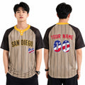 Custom San Diego Two-Button Baseball Jersey - USA 250th Fourth of July Stadium Style, Personalized Name & Number-1