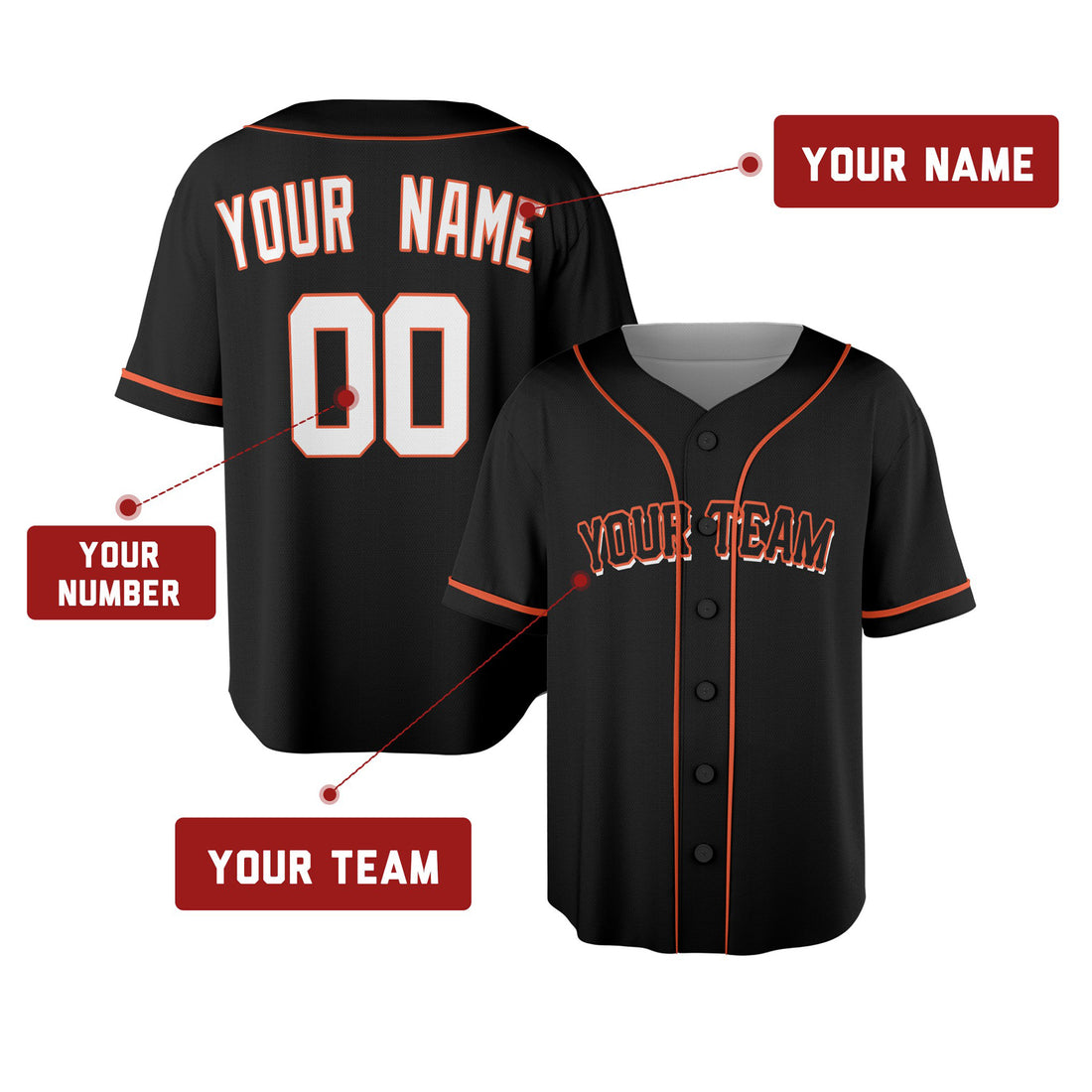 Custom San Francisco Baseball Jersey - Blackout Style, Personalized Name & Number-1