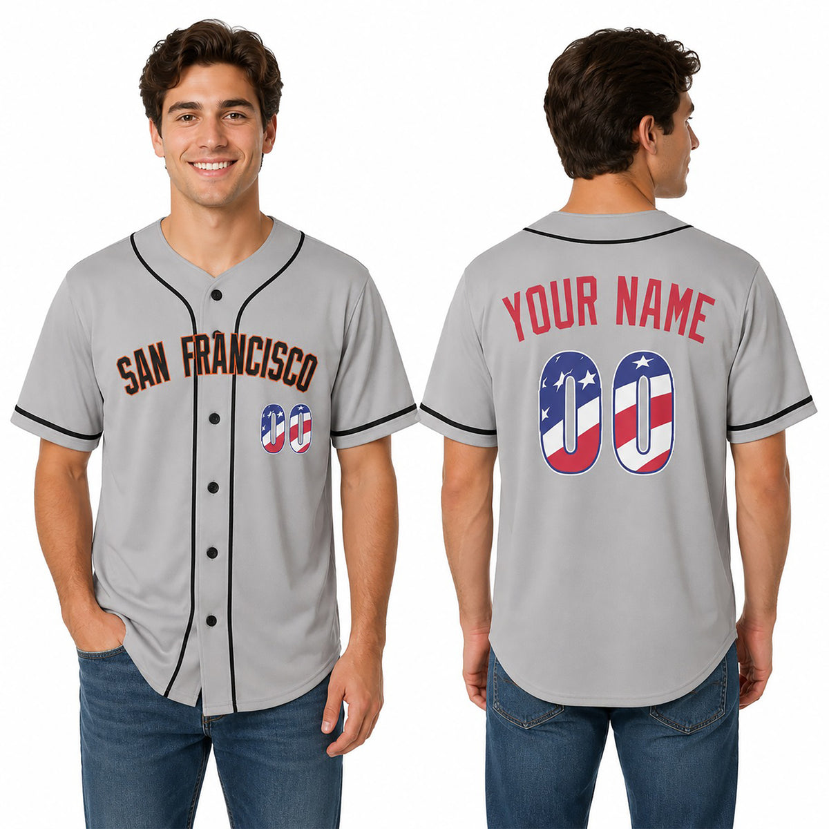 Custom San Francisco Baseball Jersey - USA 250th Anniversary Fourth of July Stadium Style, Personalized Name & Number-1