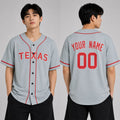 Custom Texas Rangers Baseball Jersey - 1994 Gray Cooperstown Style, Personalized Name & Number-1